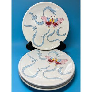 Grindley of Stoke Dessert Plates England Set of 4 Butterfly Charlotte Finn 7"